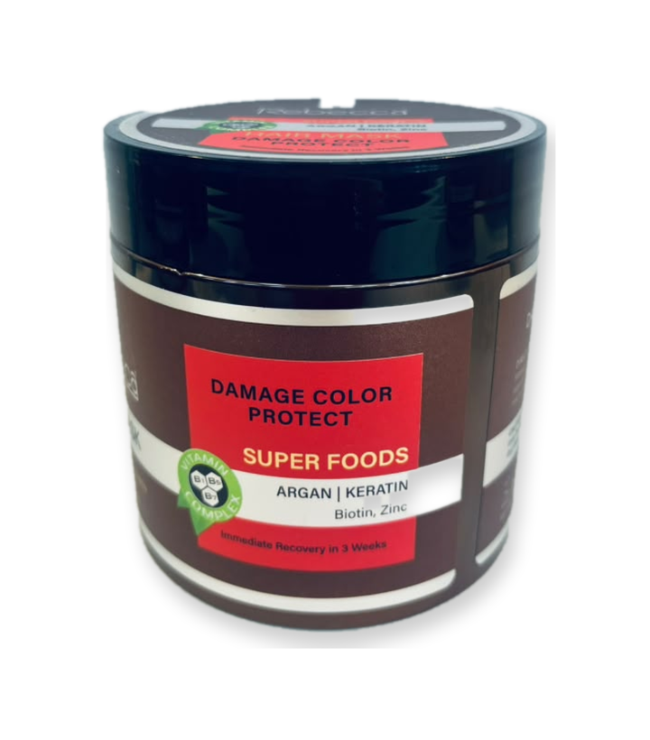 Rebecca Super Foods Damage & Color Protect Hair Mask with Argan, Keratin, Biotin & Zinc – 500 ml