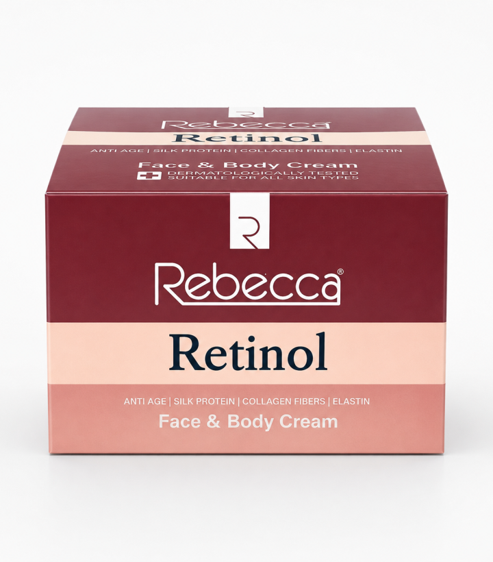 Rebecca Retinol Anti-Age Face & Body Cream with Silk Protein, Collagen, Elastin & Vitamin E – 240 ml