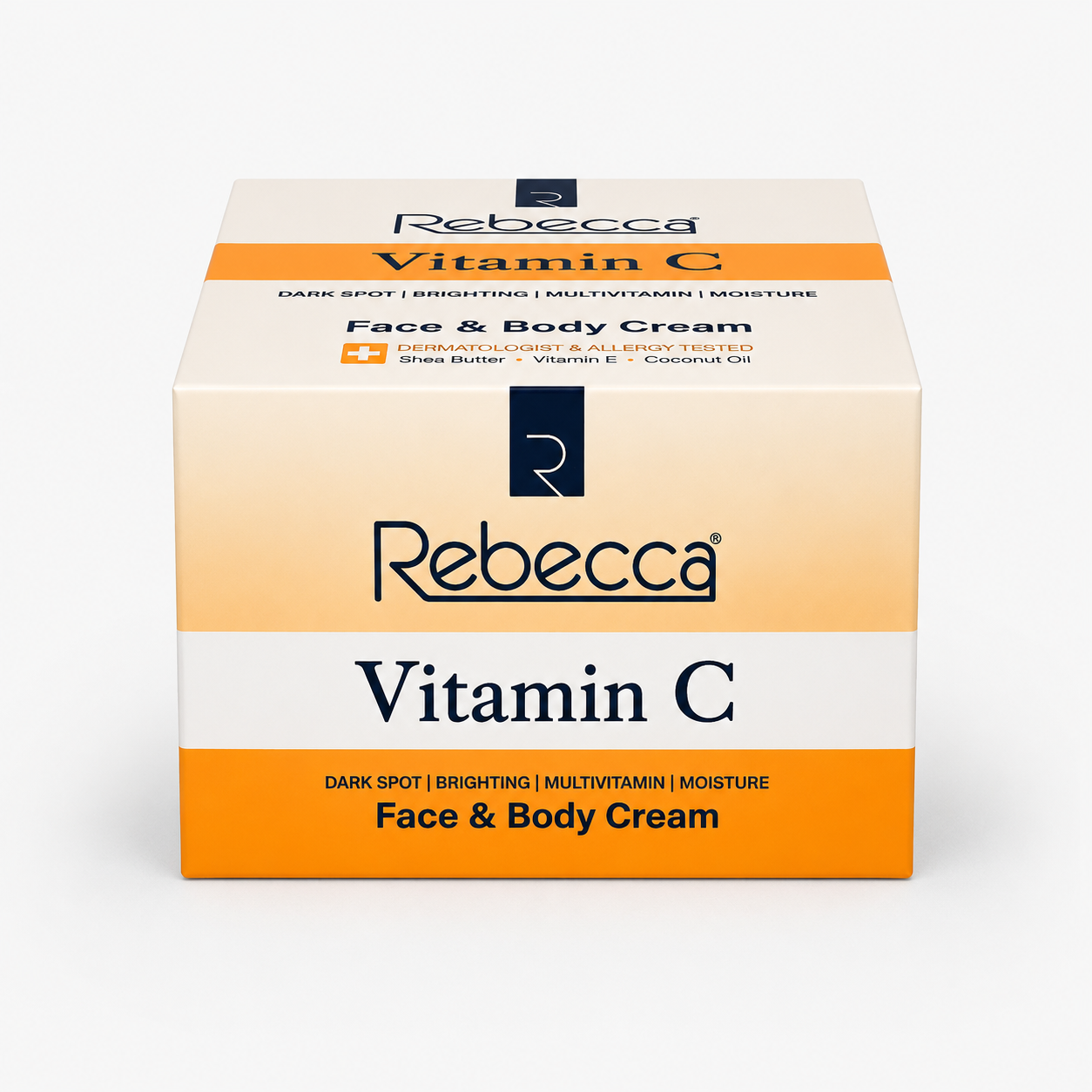 Rebecca Vitamin C Brightening Face & Body Cream with Shea Butter, Vitamin E & Coconut Oil – 240 ml