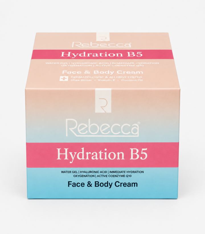 Rebecca Hydration B5 Face & Body Cream with Hyaluronic Acid, Coenzyme Q10 & Shea Butter – 240 ml